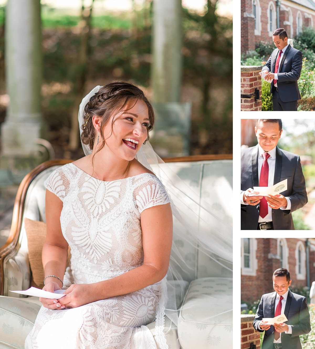 Letter sharing before wedding by Richmond wedding photographer Kailey Brianne Photography 