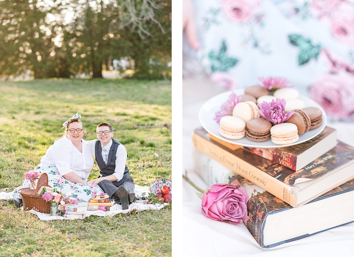 1950's Styled Engagement Session Picnic in Virginia Beach by Petersburg Wedding Photographer, Kailey Brianne Photography. 