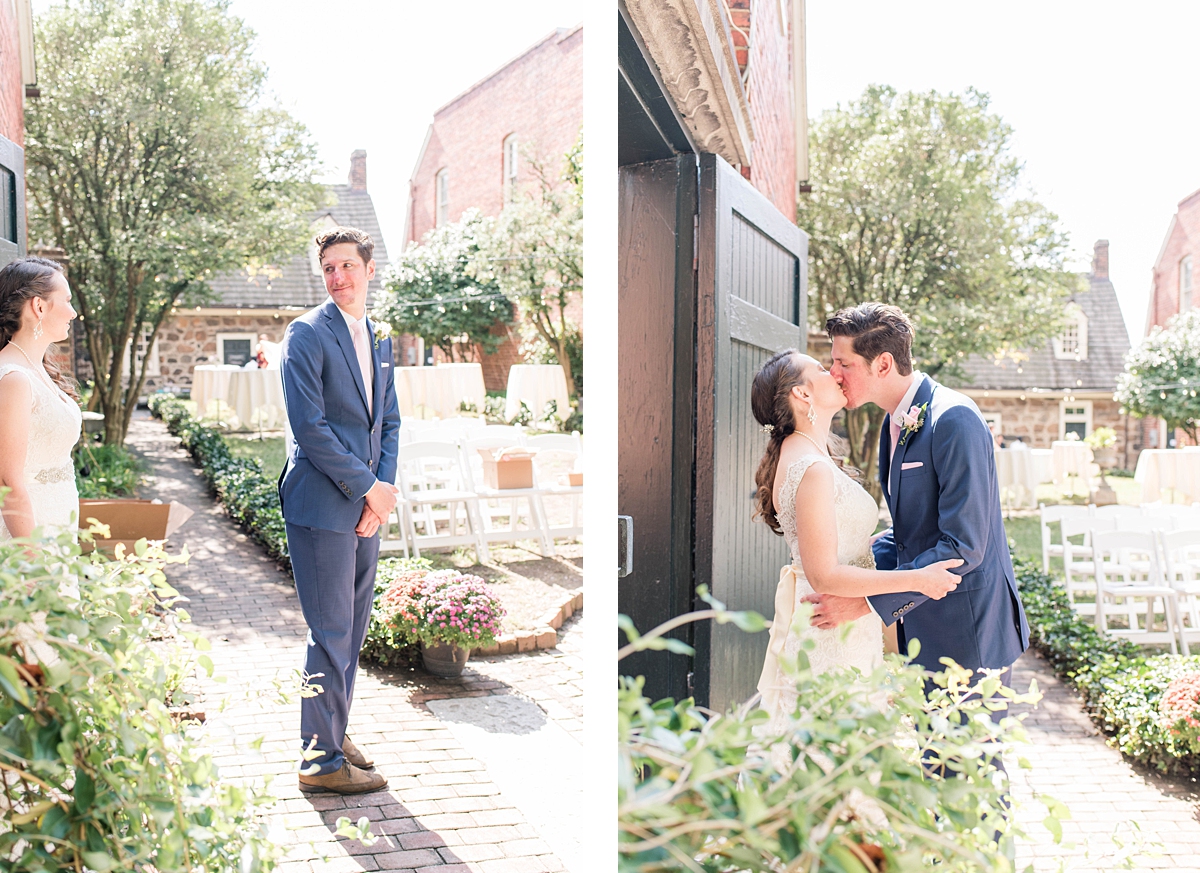 Wedding portraits at Edgar Allen Poe Museum wedding in downtown Richmond, Virginia. Wedding Photography by Kailey Brianne Photography. 