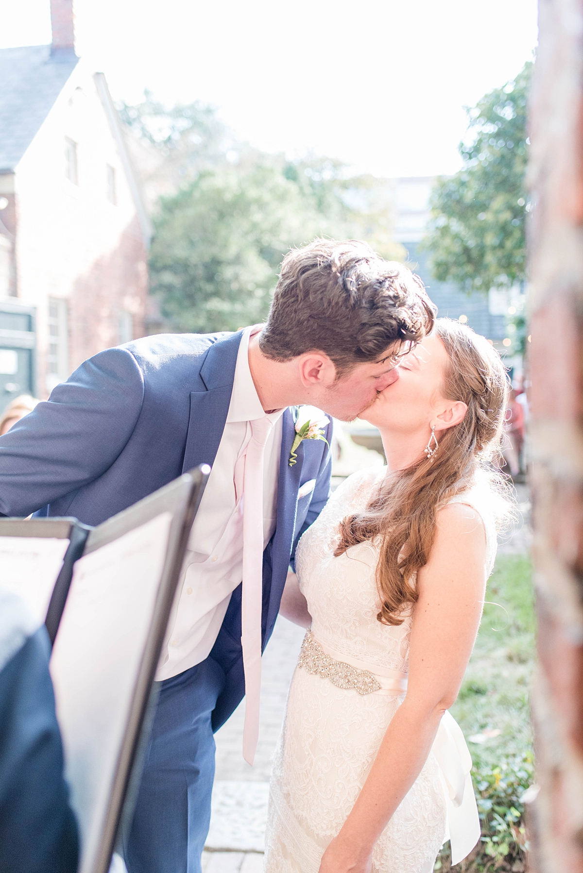 Wedding ceremony at Edgar Allen Poe Museum in downtown Richmond, Virginia. Light and Airy Wedding Photography by Kailey Brianne Photography. 