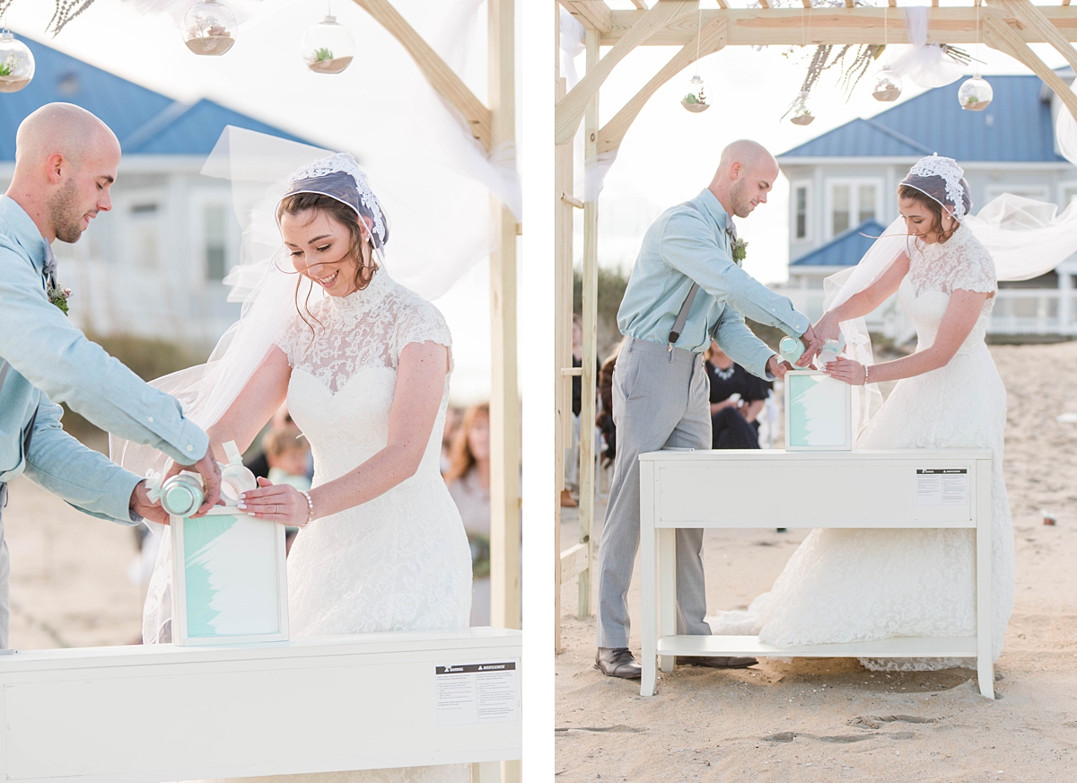 Sand Ceremony during Elegant Virginia Beach Wedding. Wedding Photography by Kailey Brianne Photography. 