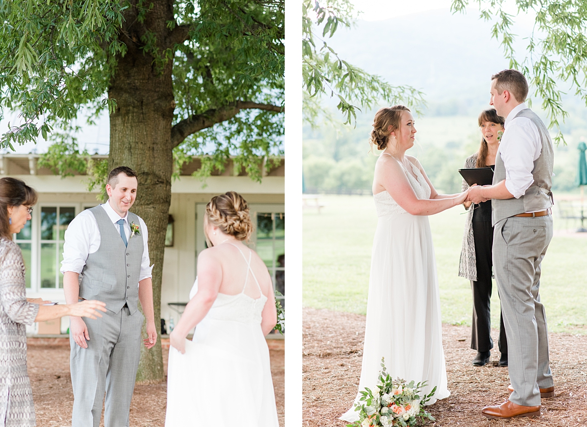 Intimate Wedding Ceremony at King Family Vineyards. Wedding Photography by Crozet Wedding Photographer Kailey Brianne Photography. 