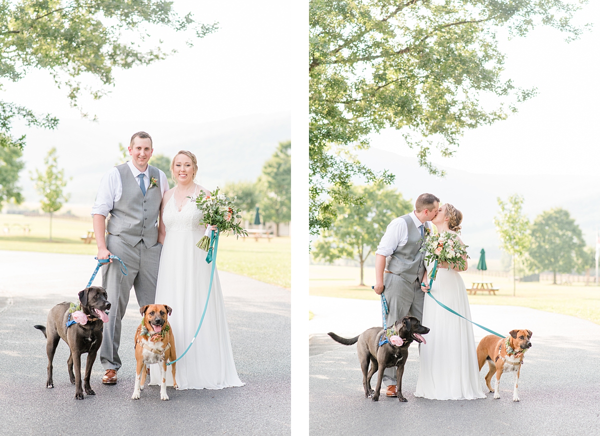 Wedding Portraits with Dogs at King Family Vineyards. Wedding Photography by Richmond Wedding Photographer Kailey Brianne Photography. 