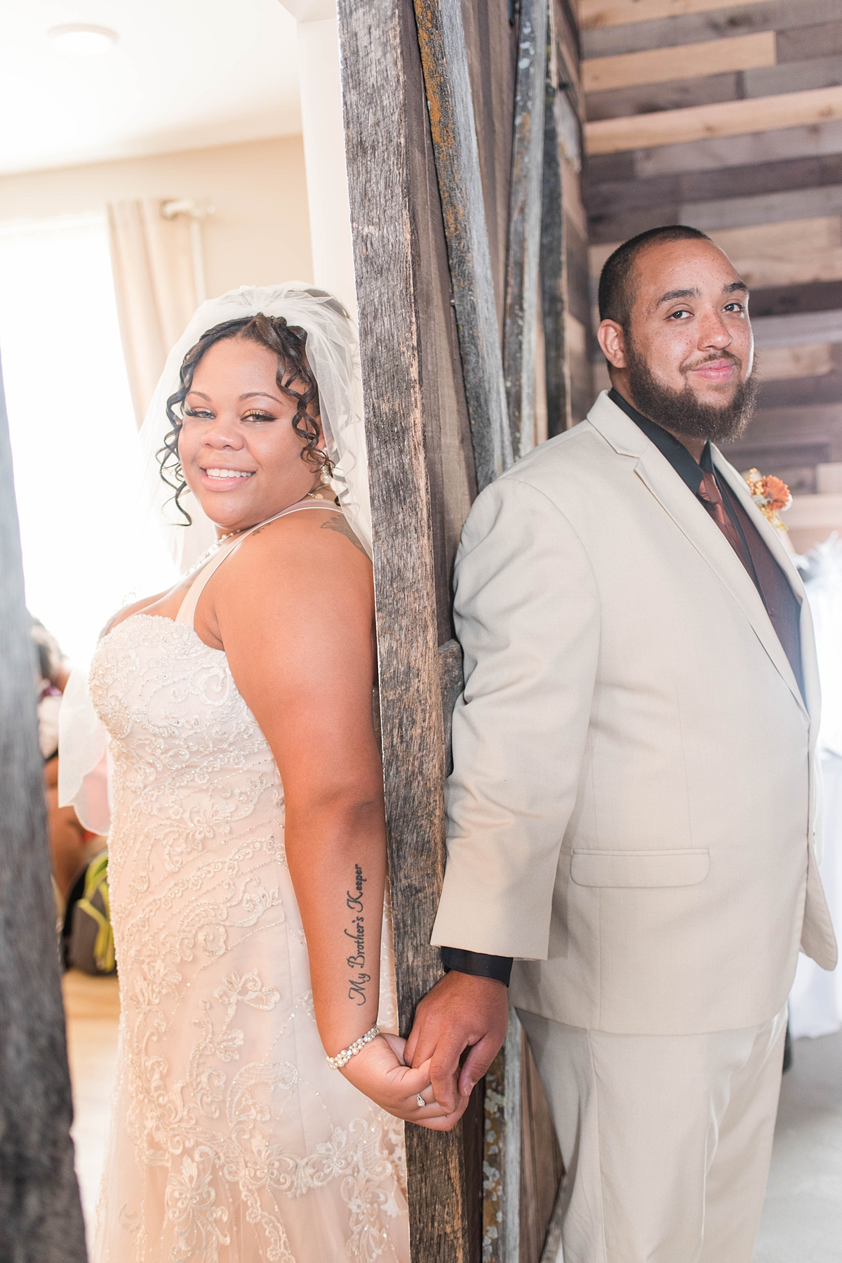 First Look Portraits at Lake at Cedar Hill in Lineville, Virginia. Fall Wedding Photography by Kailey Brianne Photography.