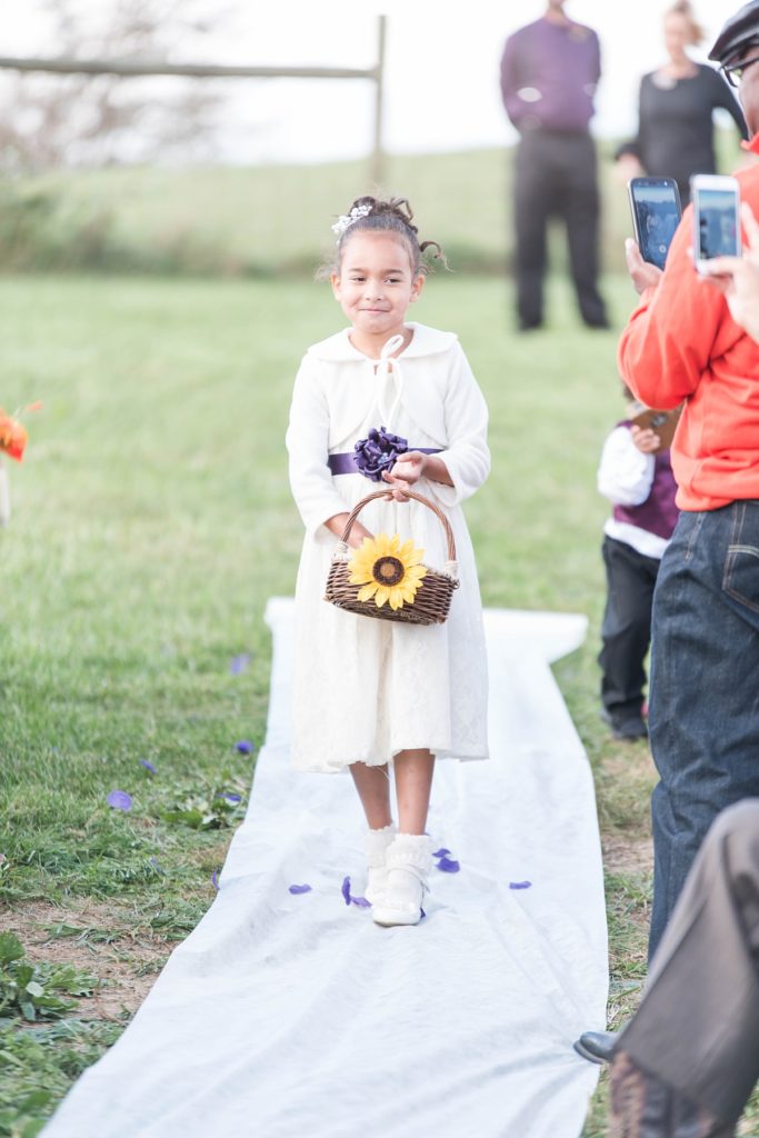 Wedding Ceremony at Lake at Cedar Hill in Lineville, Virginia. Fall Wedding Photography by Kailey Brianne Photography.