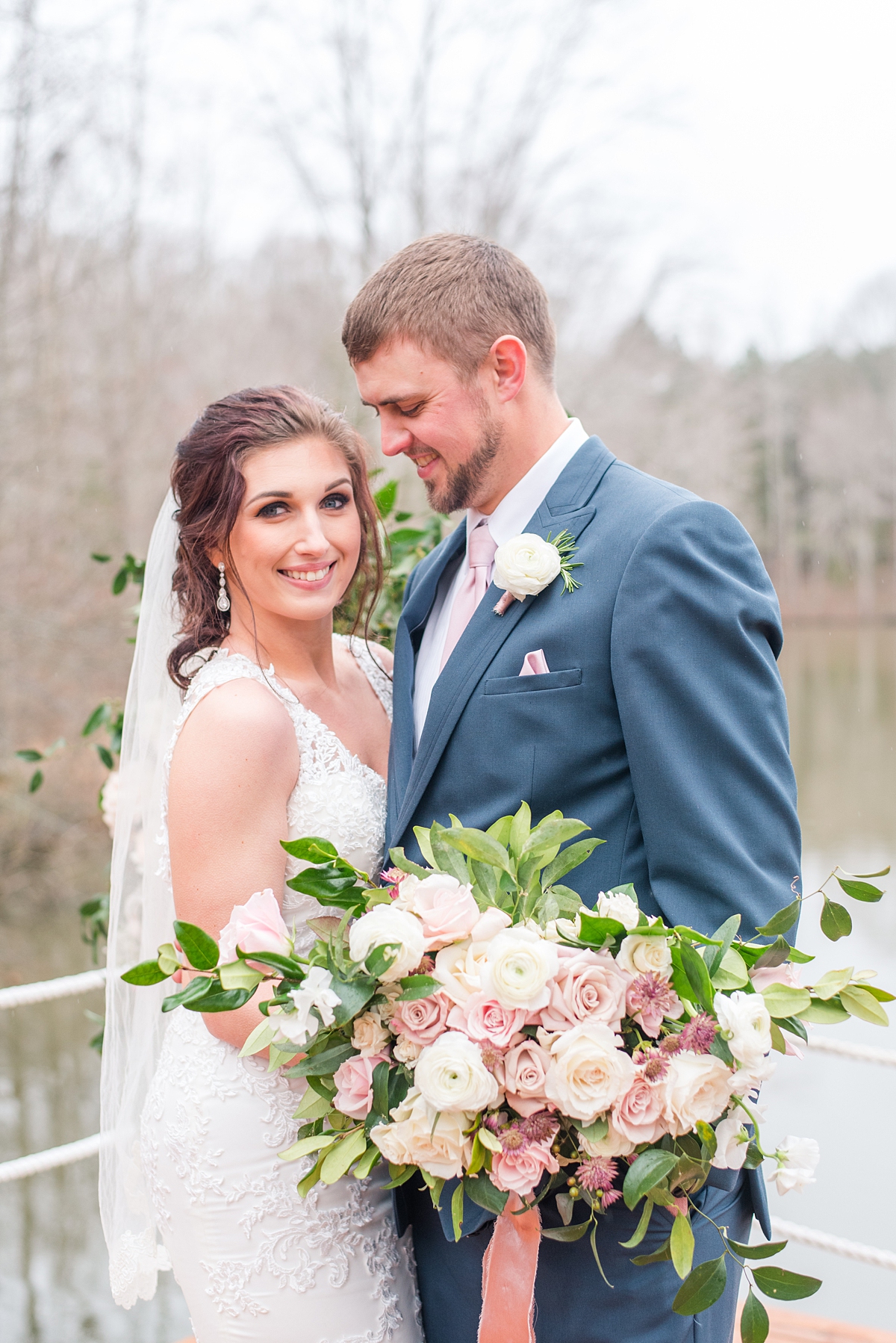 Wedding Portraits from Romantic Wedding Styled Shoot at Lakeside at Welch Estate. Wedding Photography by Charlottesville Wedding Photographer Kailey Brianne Photography. 