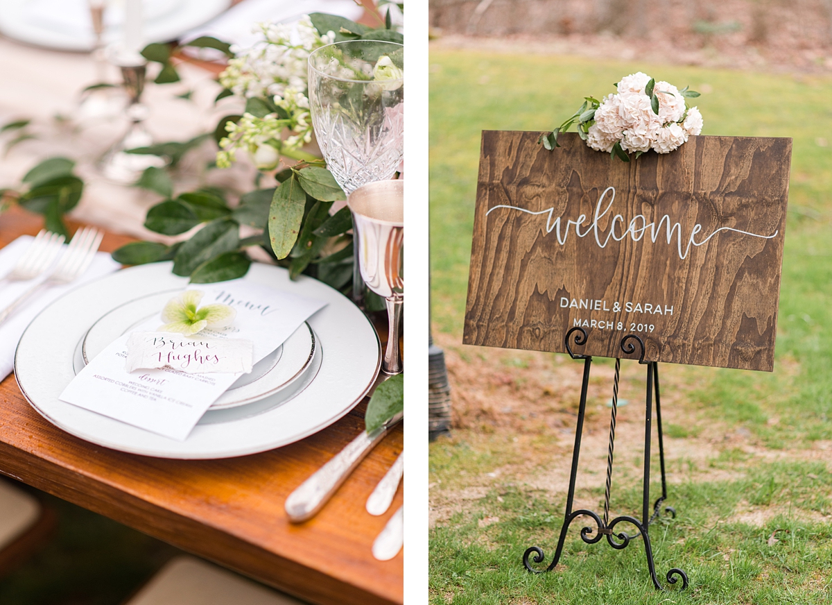Wedding Reception from Romantic Wedding Styled Shoot at Lakeside at Welch Estate. Wedding Photography by Richmond Wedding Photographer Kailey Brianne Photography. 