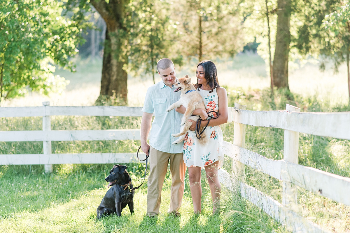 Spring Engagement Session with dogs