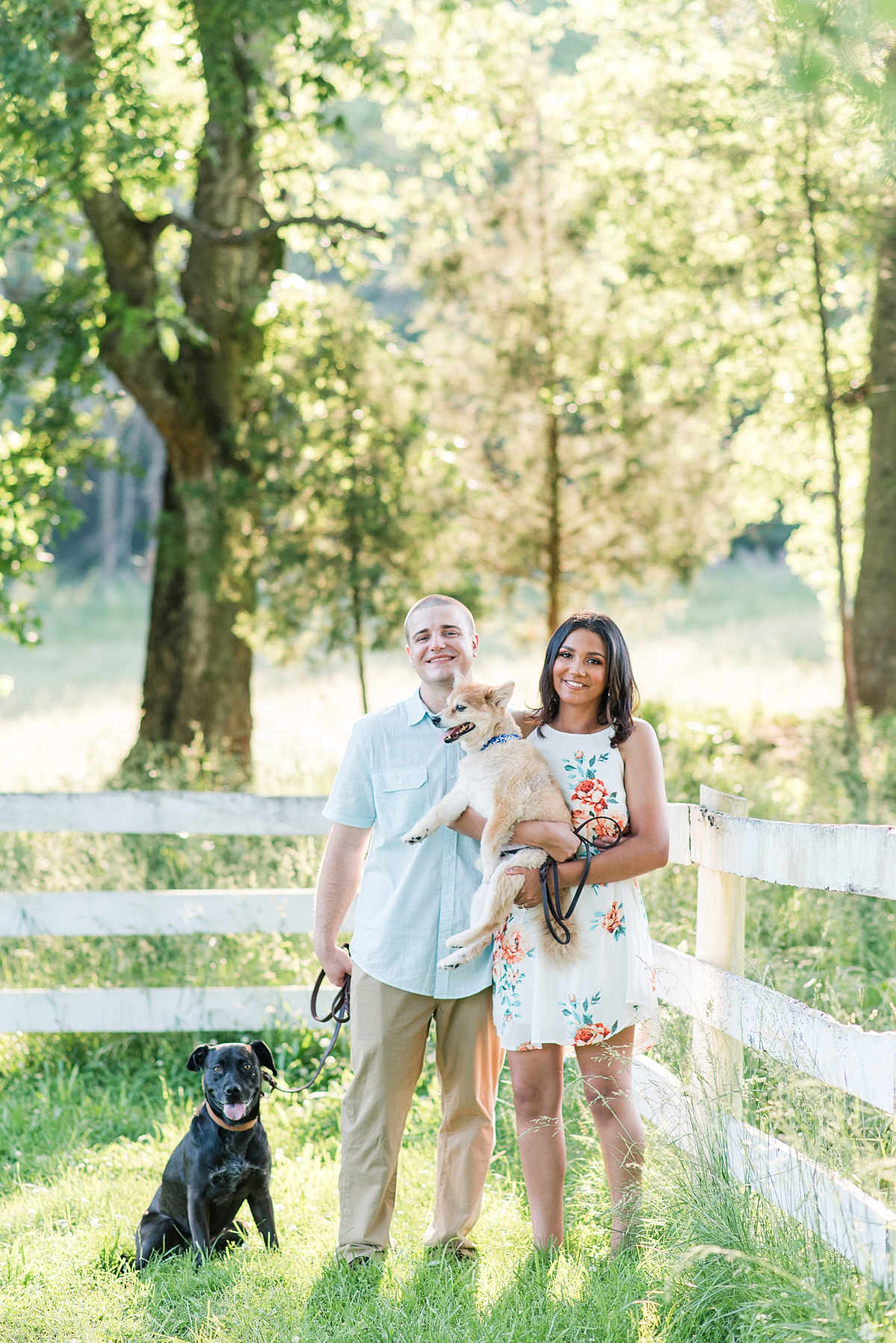 Spring Historic Tuckahoe Engagement Session with dogs