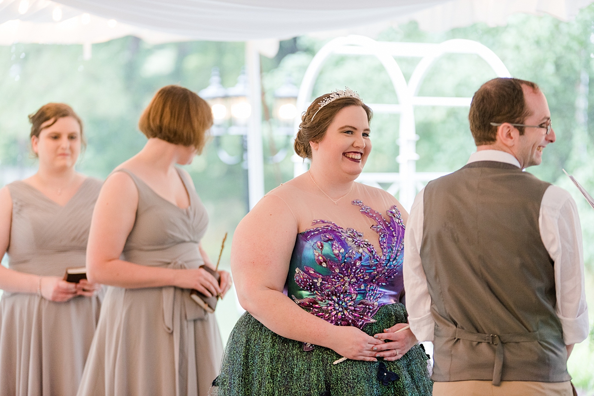 Harry Potter Themed Wedding Ceremony at Virginia Cliffe Inn Wedding. Wedding Photography by Virginia Wedding Photographer Kailey Brianne Photography. 