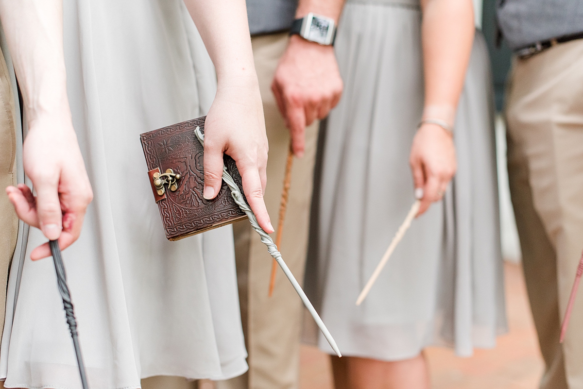 Harry Potter Themed Bridal Party Portraits at Virginia Cliffe Inn Wedding. Wedding Photography by Virginia Wedding Photographer Kailey Brianne Photography. 