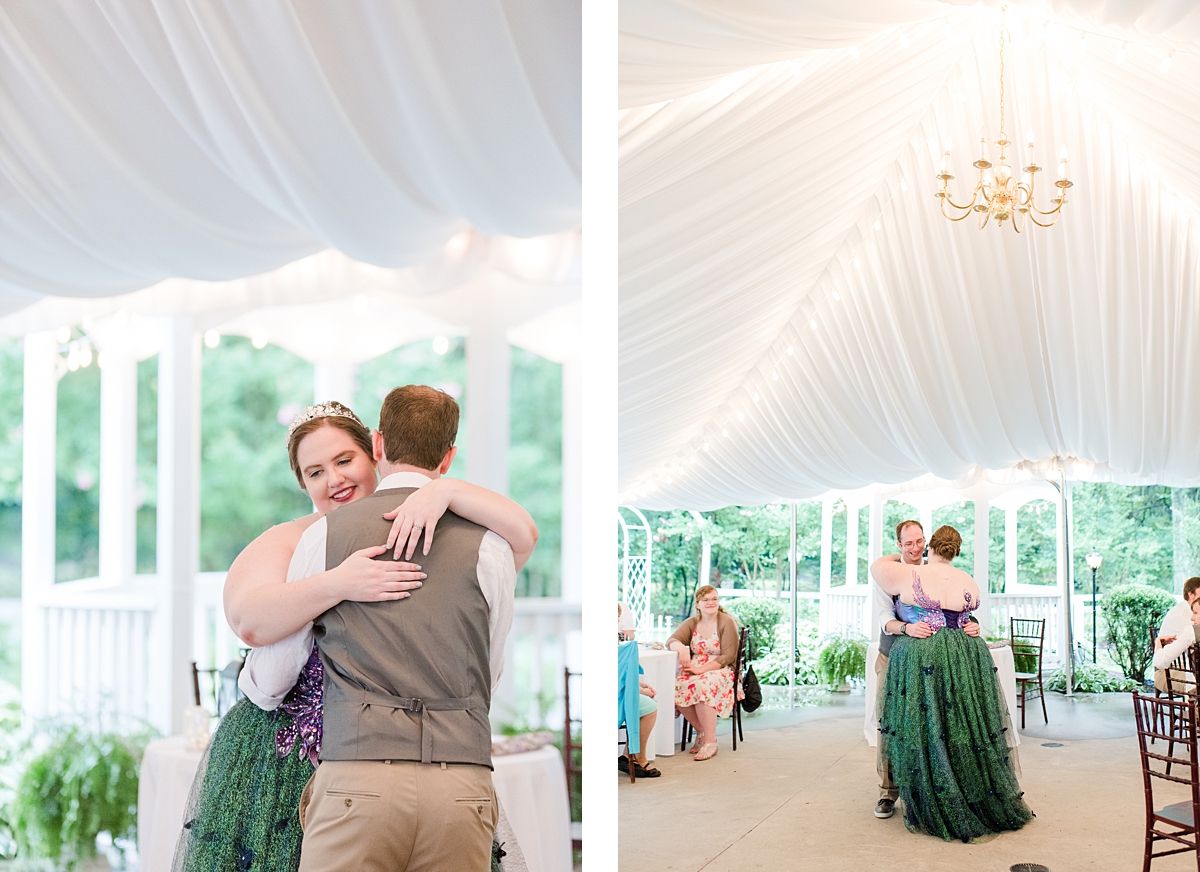 First Dance at Virginia Cliffe Inn Wedding Reception. Wedding Photography by Richmond Wedding Photographer Kailey Brianne Photography. 