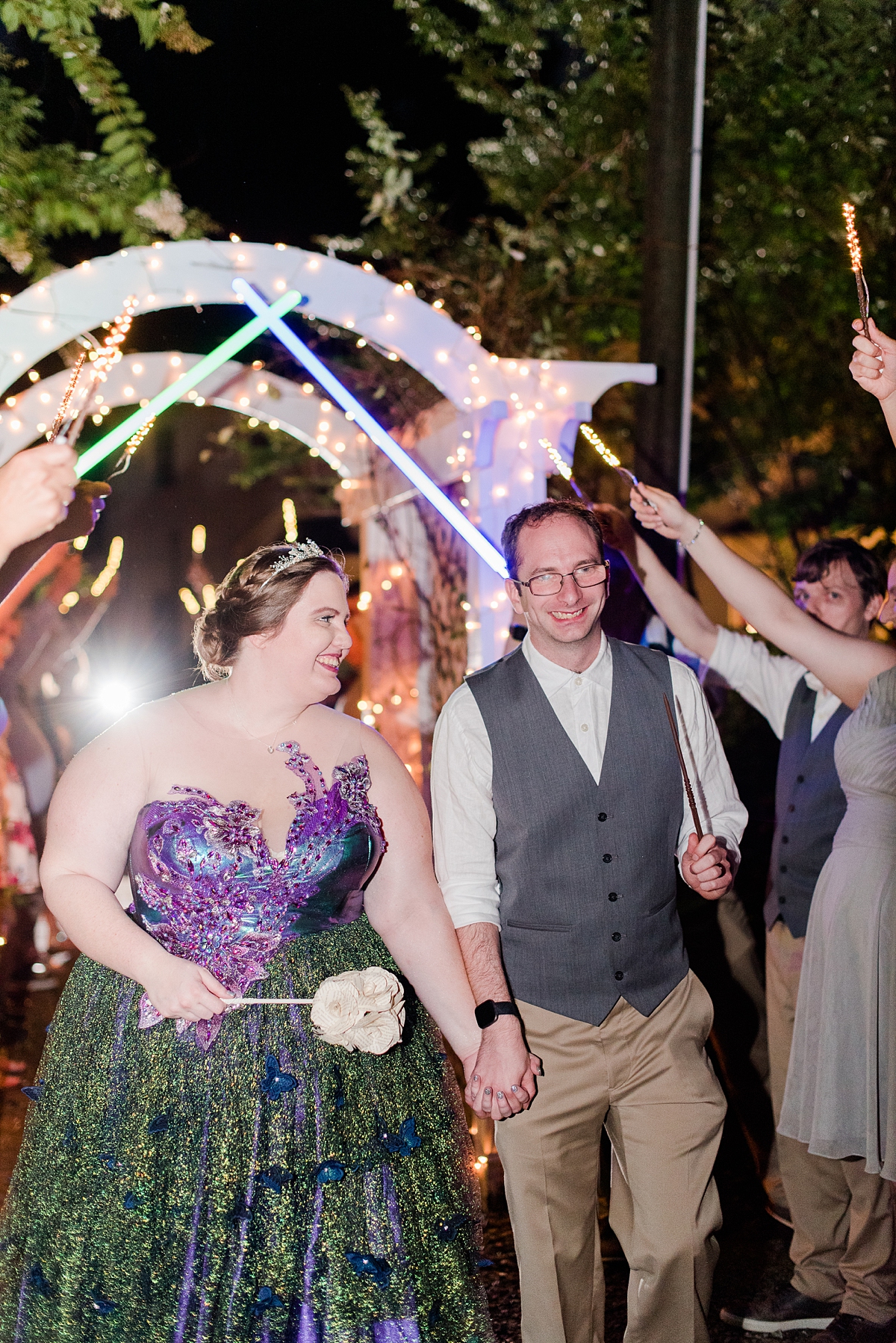 Harry Potter and Star Wars Themed Exit at Virginia Cliffe Inn Wedding. Wedding Photography by Richmond Wedding Photographer Kailey Brianne Photography. 