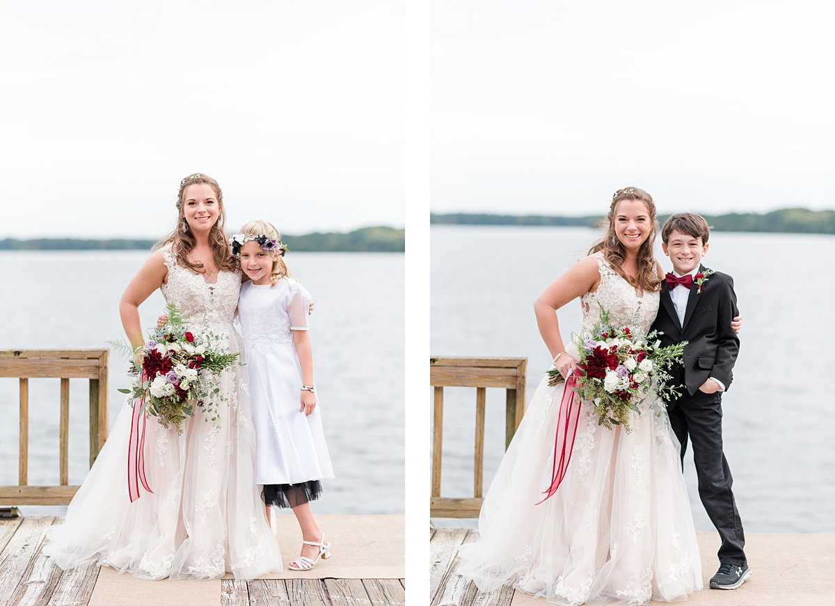 Bridal Party Portraits at Lake Gaston Alternative Fall Wedding. Wedding Photography by Richmond Wedding Photographer Kailey Brianne Photography. 