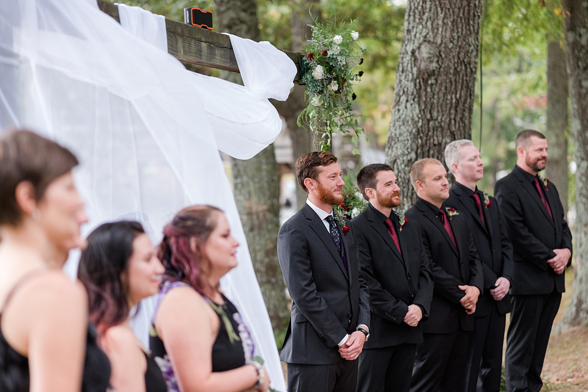 Alternative Ceremony at Lake Gaston Fall Wedding. Wedding Photography by Richmond Wedding Photographer Kailey Brianne Photography. 