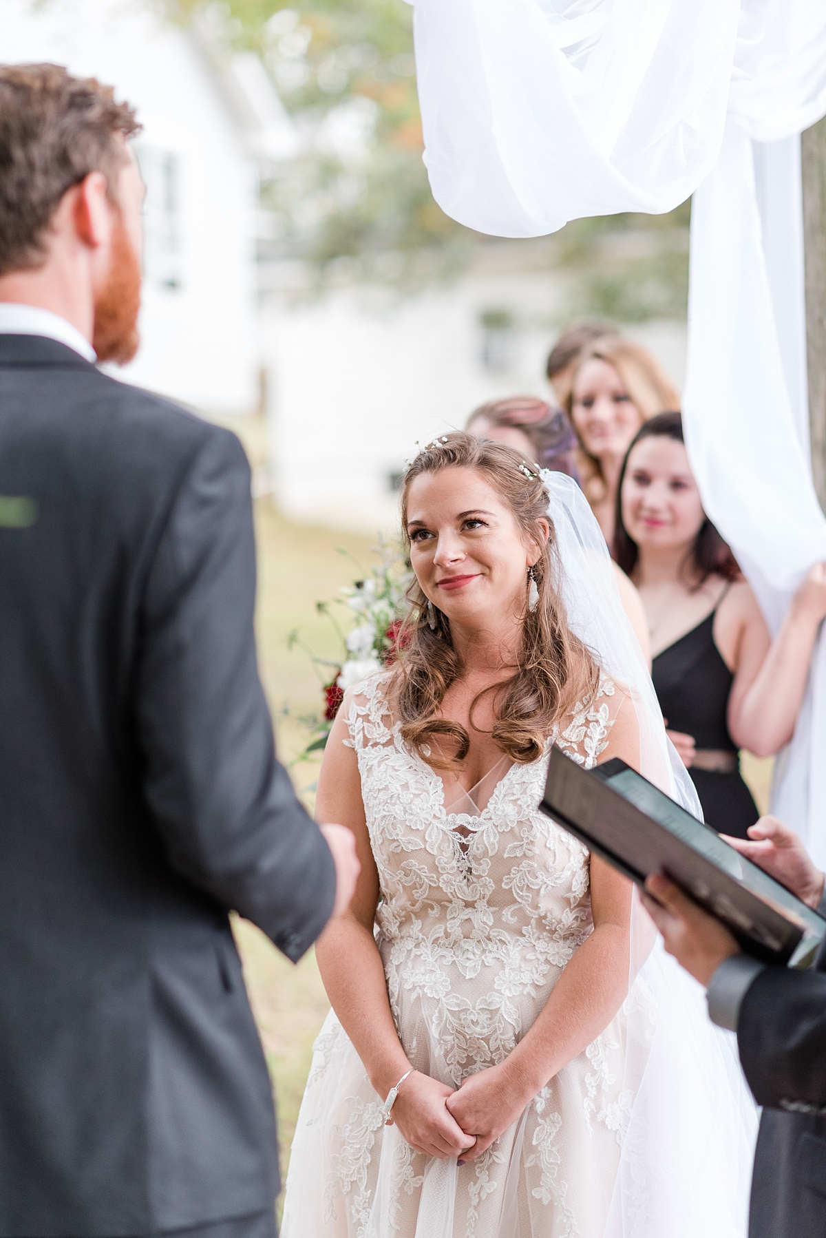 Vows During Alternative Ceremony at Lake Gaston Fall Wedding. Wedding Photography by Richmond Wedding Photographer Kailey Brianne Photography. 