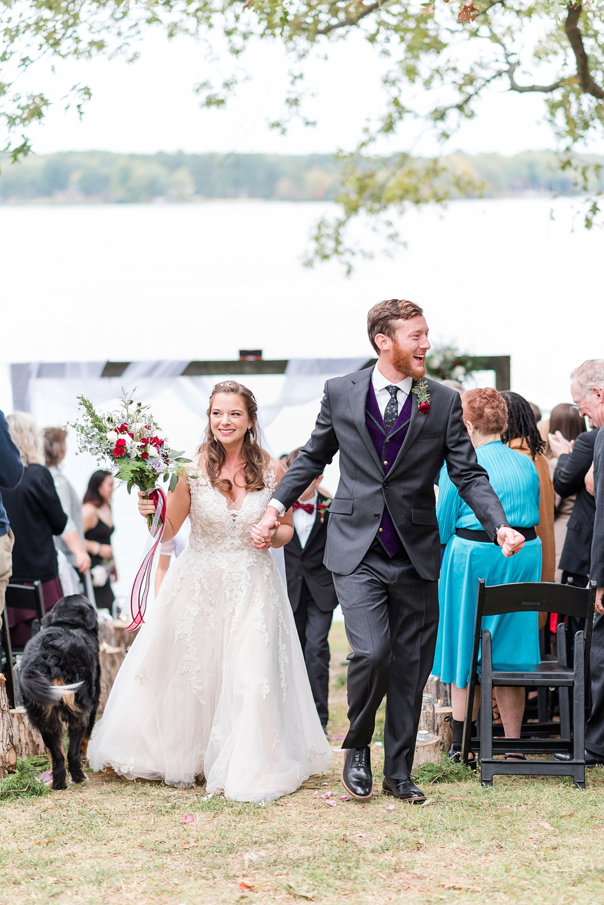 Alternative Ceremony at Lake Gaston Fall Wedding. Wedding Photography by Richmond Wedding Photographer Kailey Brianne Photography. 