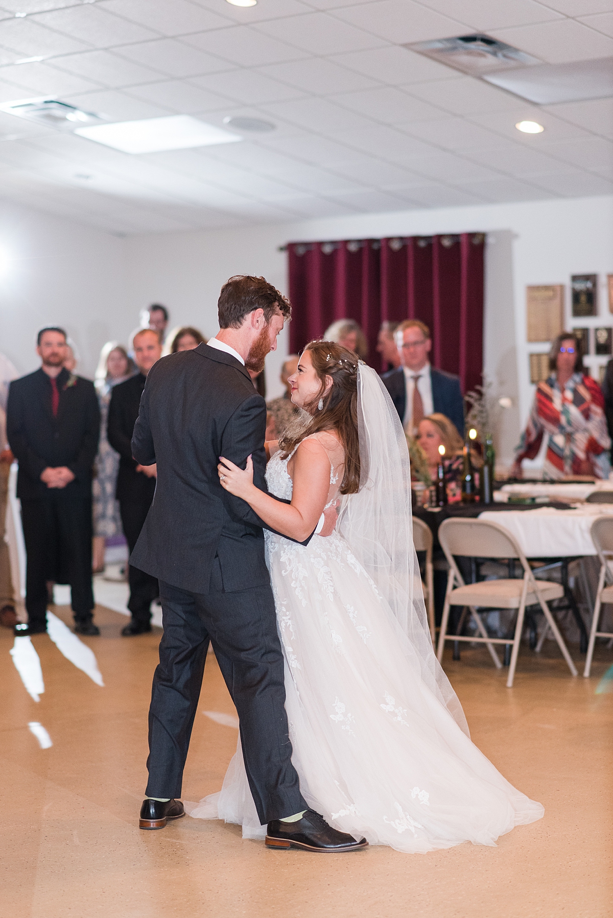 First Dances at Till Death Do Us Part Themed Fall Wedding at Lake Gaston. Wedding Photography by Virginia Wedding Photographer Kailey Brianne Photography.