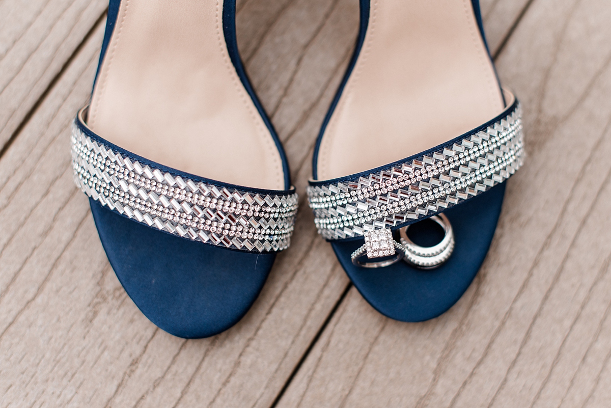 Bridal Details of Shoes and Rings at Arbor Haven Wedding. Wedding Photography by Fredericksburg Wedding Photographer Kailey Brianne Photography. 
