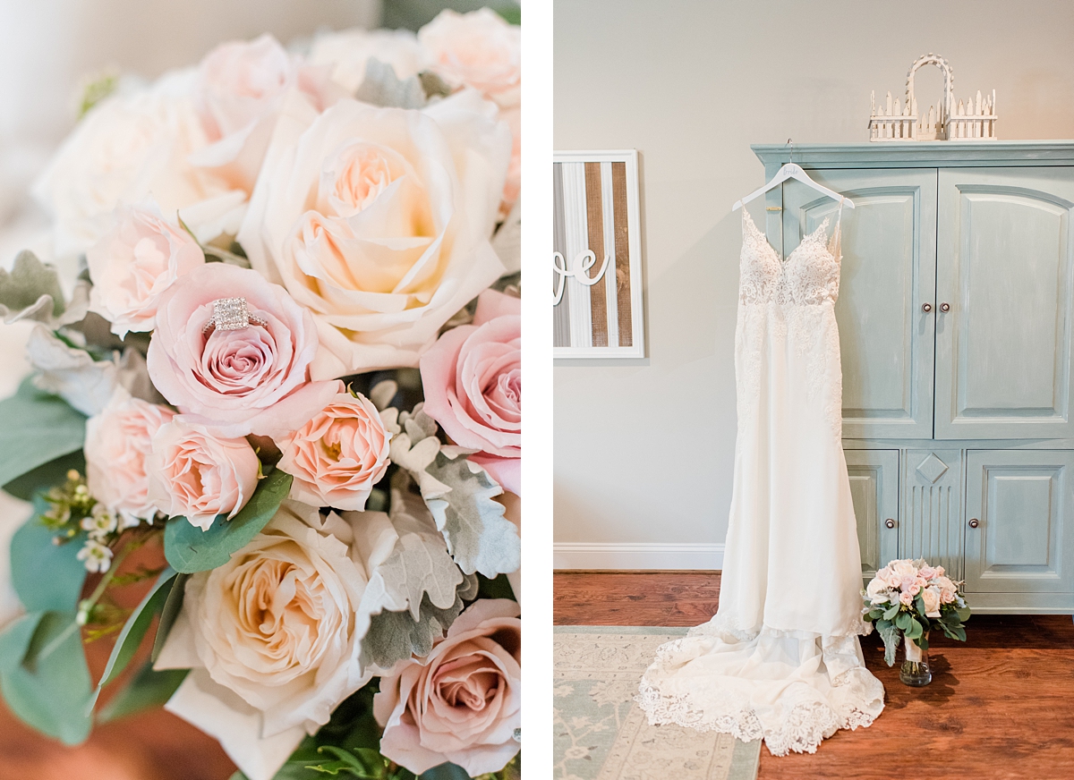 Rustic Chic Bridal Details of Wedding Dress at Arbor Haven Wedding. Wedding Photography by Fredericksburg Wedding Photographer Kailey Brianne Photography. 