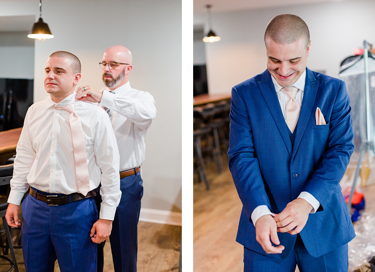 Groom Getting Ready at Arbor Haven Wedding. Wedding Photography by Richmond Wedding Photographer Kailey Brianne Photography. 