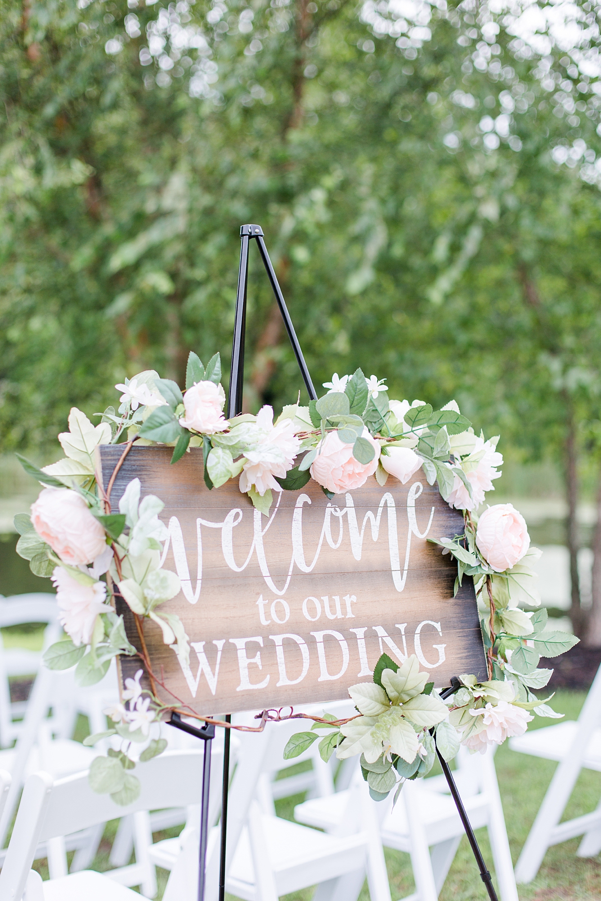 Wedding Ceremony Sign at Arbor Haven Wedding. Wedding Photography by Richmond Wedding Photographer Kailey Brianne Photography. 