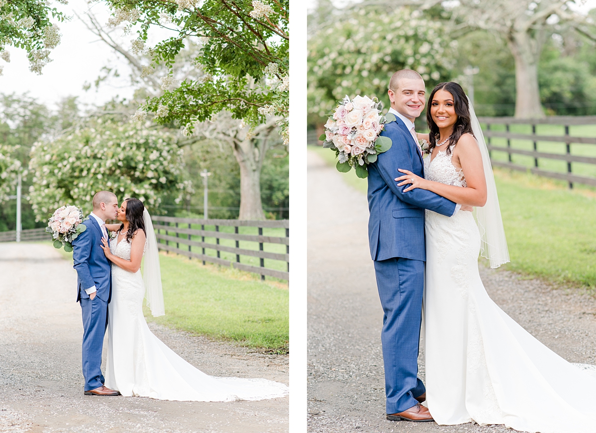 Bride and Groom Portraits with Veil at Arbor Haven Summer Wedding. Wedding Photography by Charlottesville Wedding Photographer Kailey Brianne Photography. 