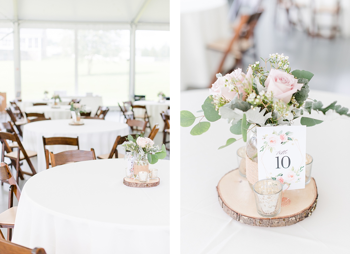 Centerpieces at Arbor Haven Summer Wedding Reception. Wedding Photography by Virginia Wedding Photographer Kailey Brianne Photography. 