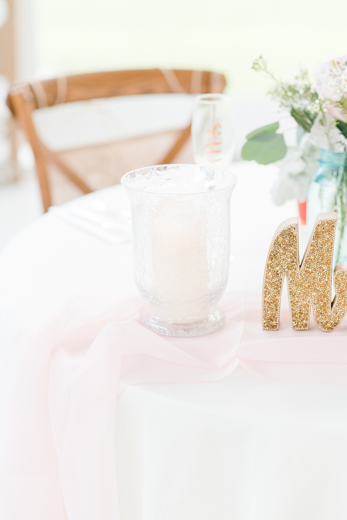 Simple and Elegant Bride and Groom Table at Arbor Haven Summer Wedding Reception. Wedding Photography by Virginia Wedding Photographer Kailey Brianne Photography. 