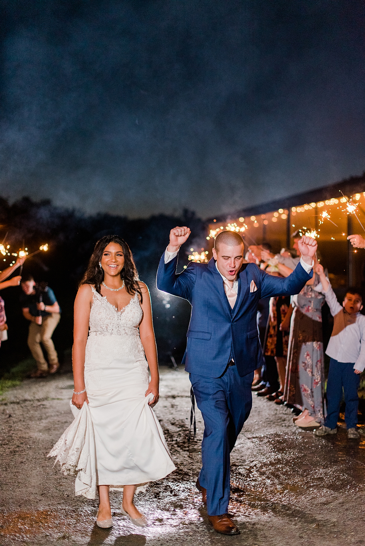 Sparkler Exit at Arbor Haven Summer Wedding Reception. Wedding Photography by Richmond Wedding Photographer Kailey Brianne Photography. 