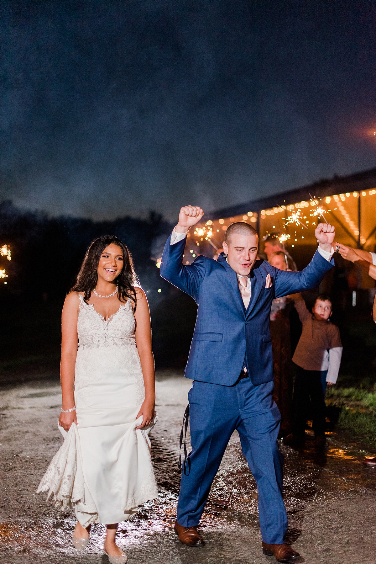 Sparkler Exit at Arbor Haven Summer Wedding Reception. Wedding Photography by Richmond Wedding Photographer Kailey Brianne Photography. 