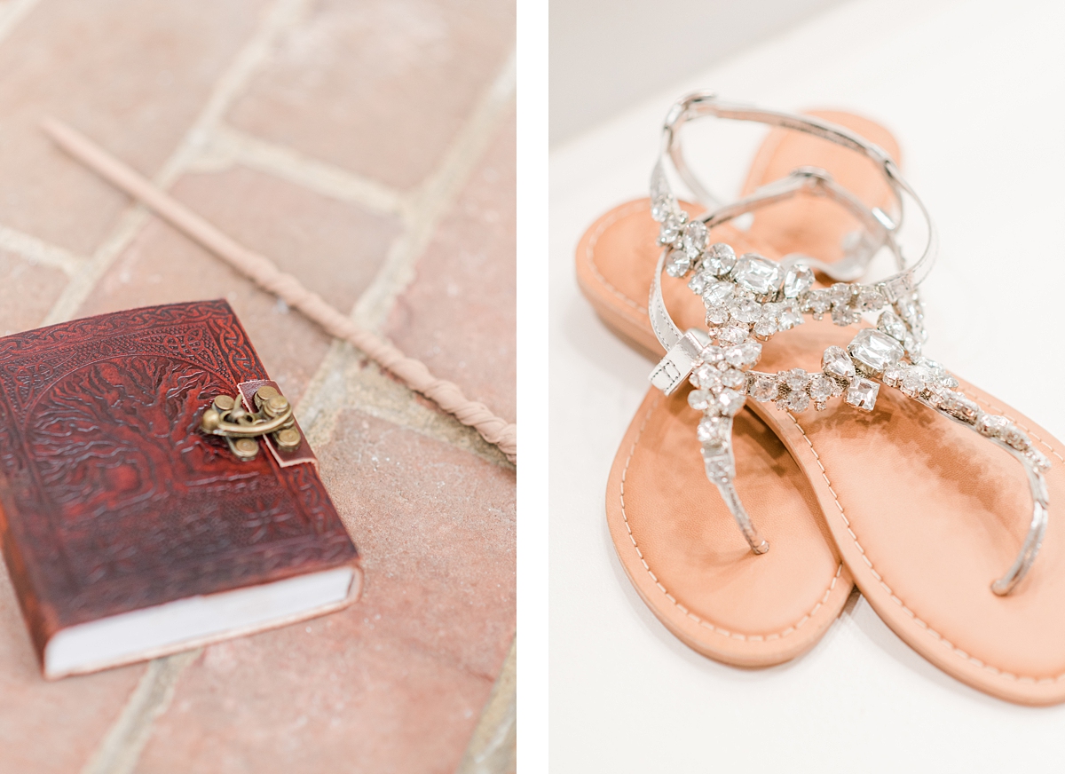 Harry Potter Themed Bridal Details at Virginia Cliffe Inn Wedding. Wedding Photography by Richmond Wedding Photographer Kailey Brianne Photography. 