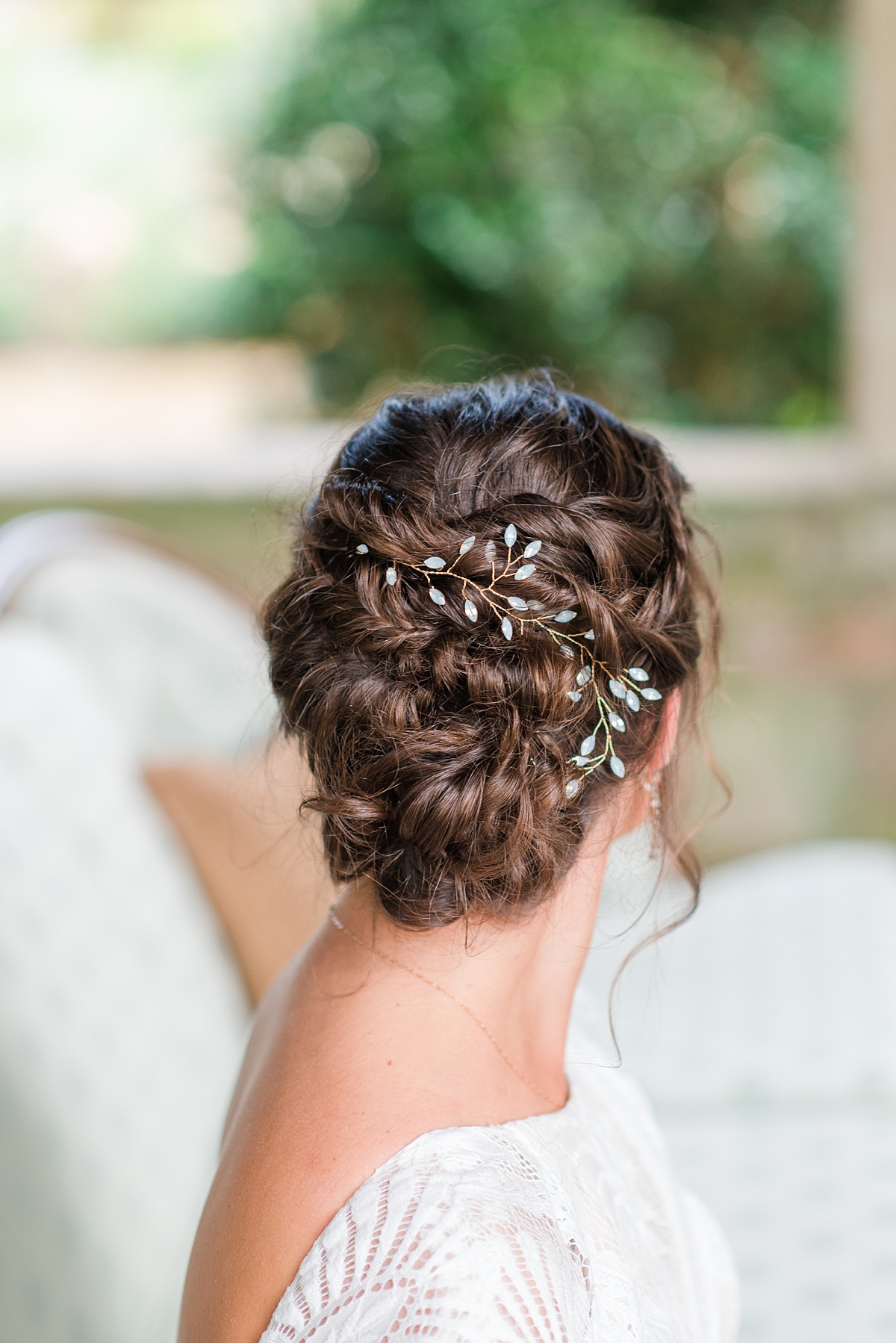 Whimsical Bridal Portraits of Stunning Wedding Day Braided Updo Hairstyle at Virginia House Fall Wedding. Hair by Samantha Mullins, Wedding Photography by Virginia Wedding Photographer Kailey Brianne Photography. 
