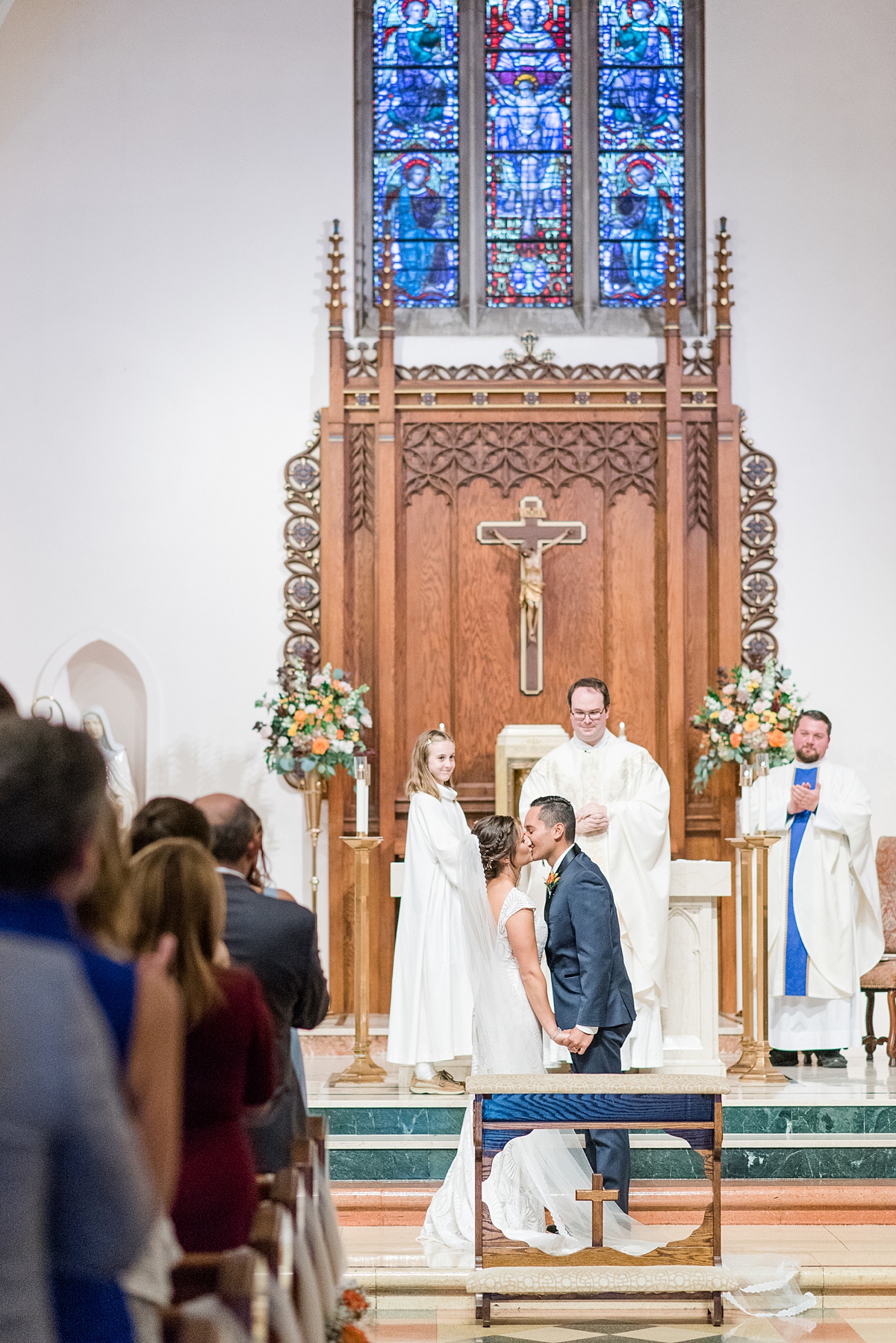 Catholic Wedding Ceremony at St. Bridget in Richmond, Va. Wedding Photography by Richmond Wedding Photographer Kailey Brianne Photography. 