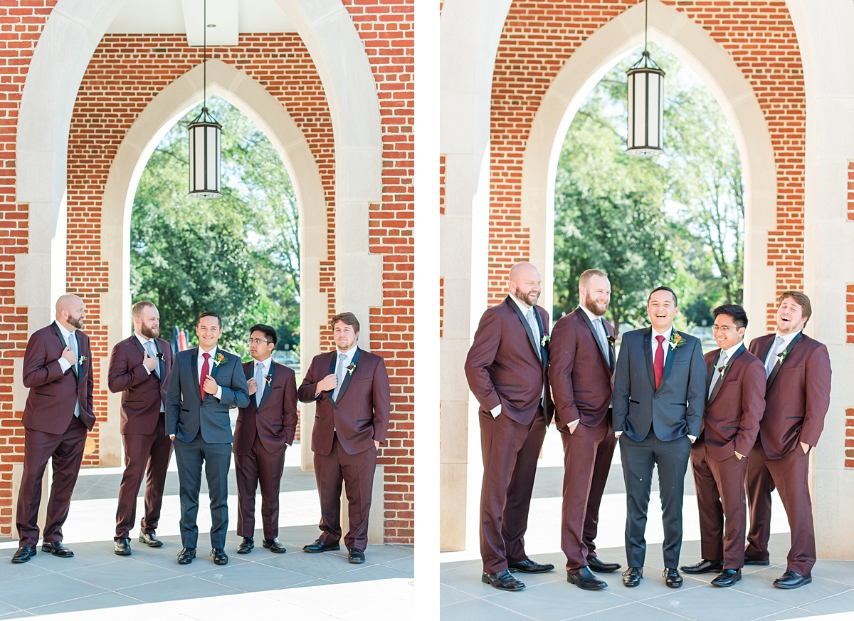 Stunning Groomsmen wearing Stitch and Tie Apparel at St. Bridget Fall Wedding. Wedding Photography by Richmond Wedding Photographer Kailey Brianne Photography. 