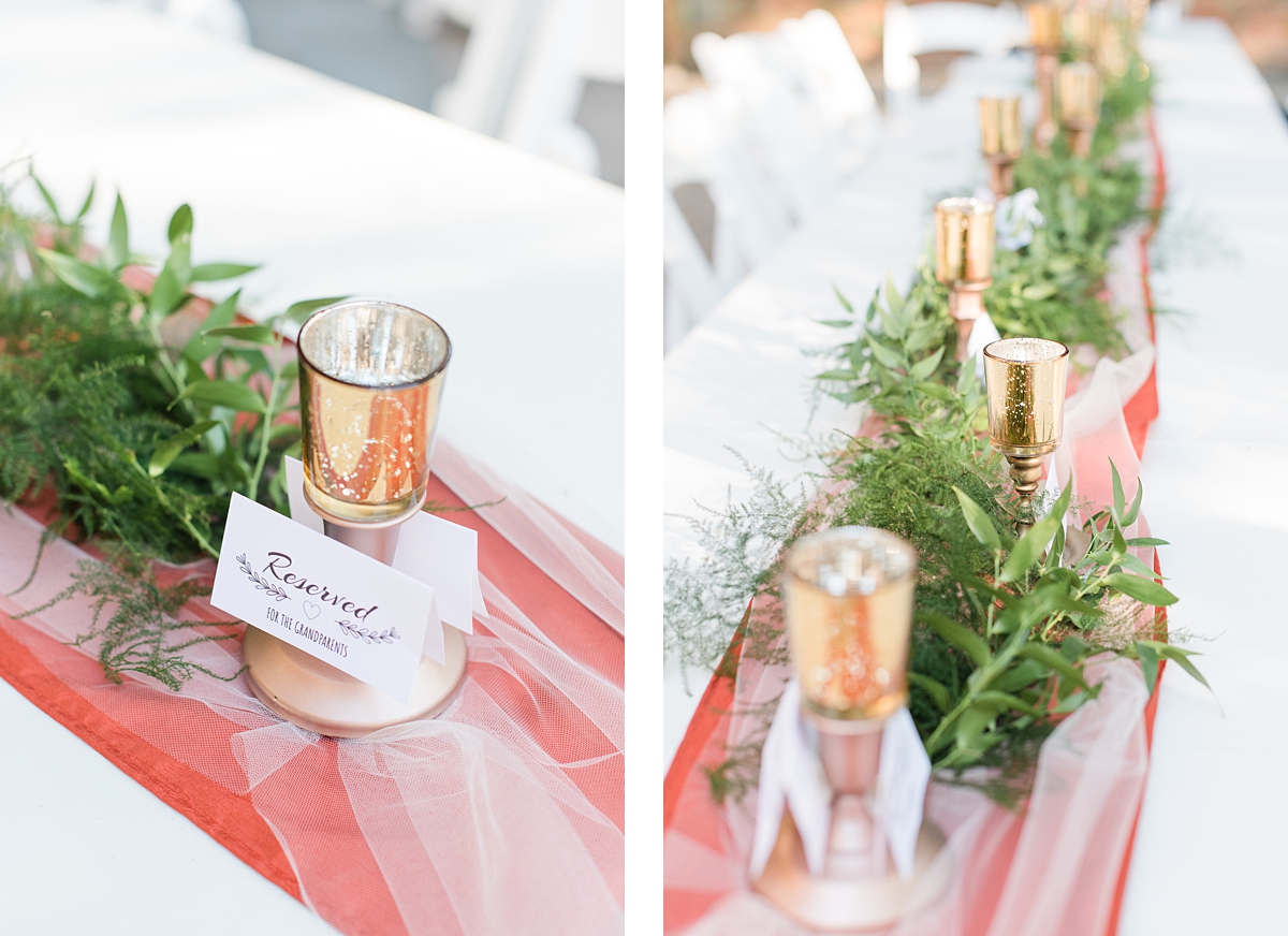 Whimsical and Simple Reception Decorations at Fall Virginia House Wedding. Wedding Photography by Yorktown Wedding Photographer Kailey Brianne Photography. 