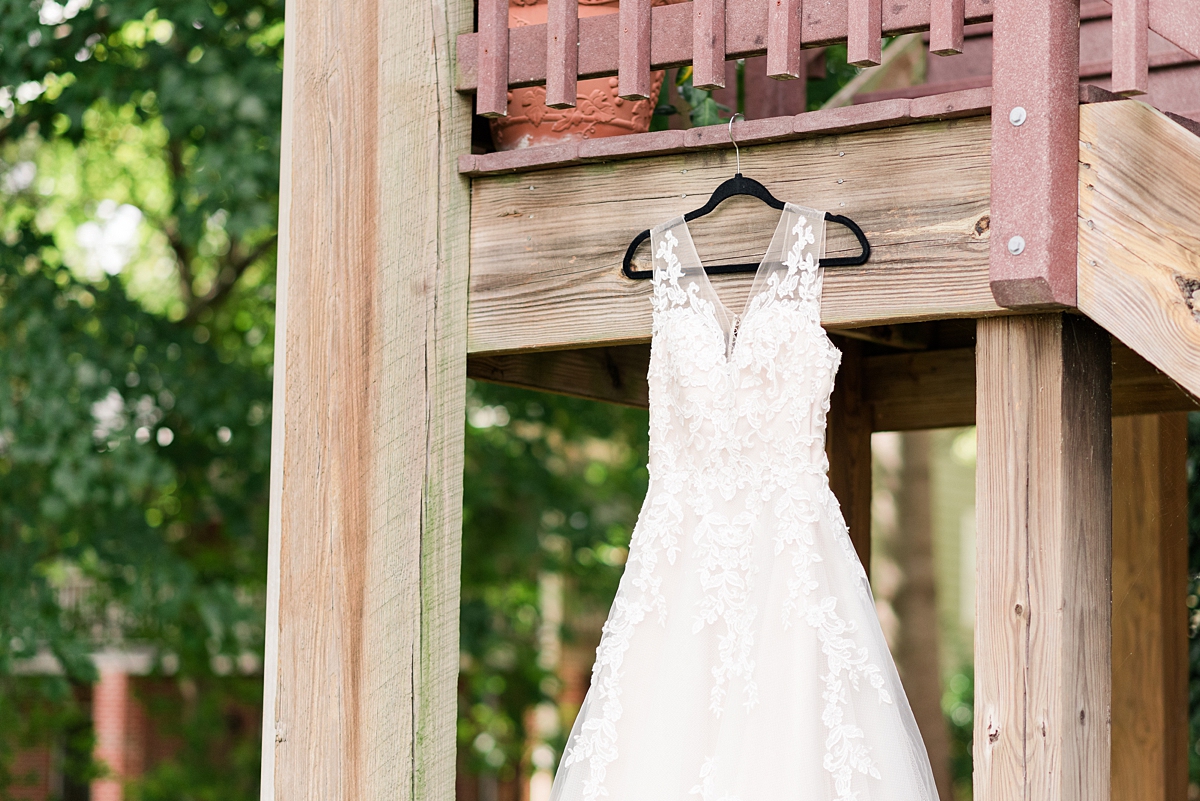 Wedding Dress Details at Lake Gaston Fall Wedding. Wedding Photography by Yorktown Wedding Photographer Kailey Brianne Photography. 