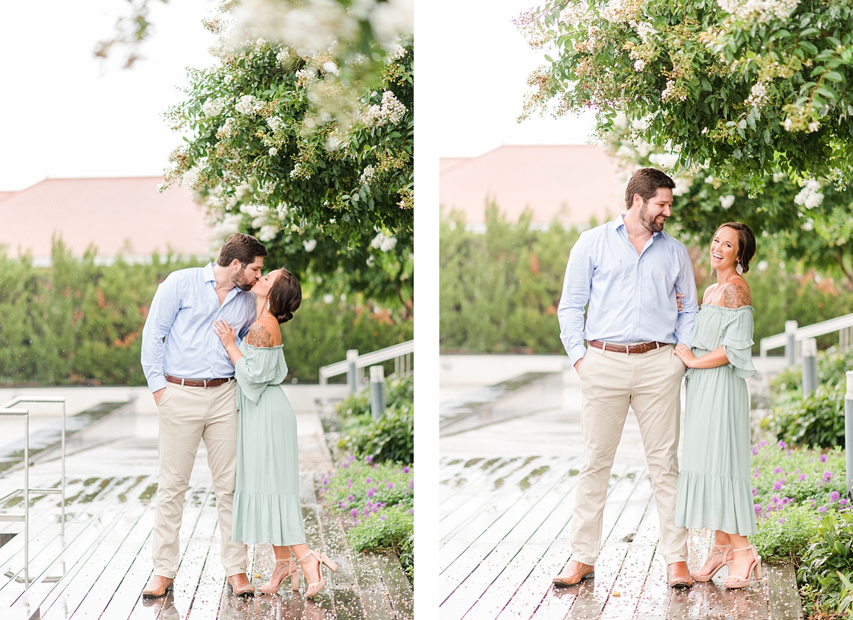 Virginia Museum of Fine Arts Garden Rainy Summer Engagement Session. Engagement Photography by Richmond Wedding Photographer Kailey Brianne Photography. 