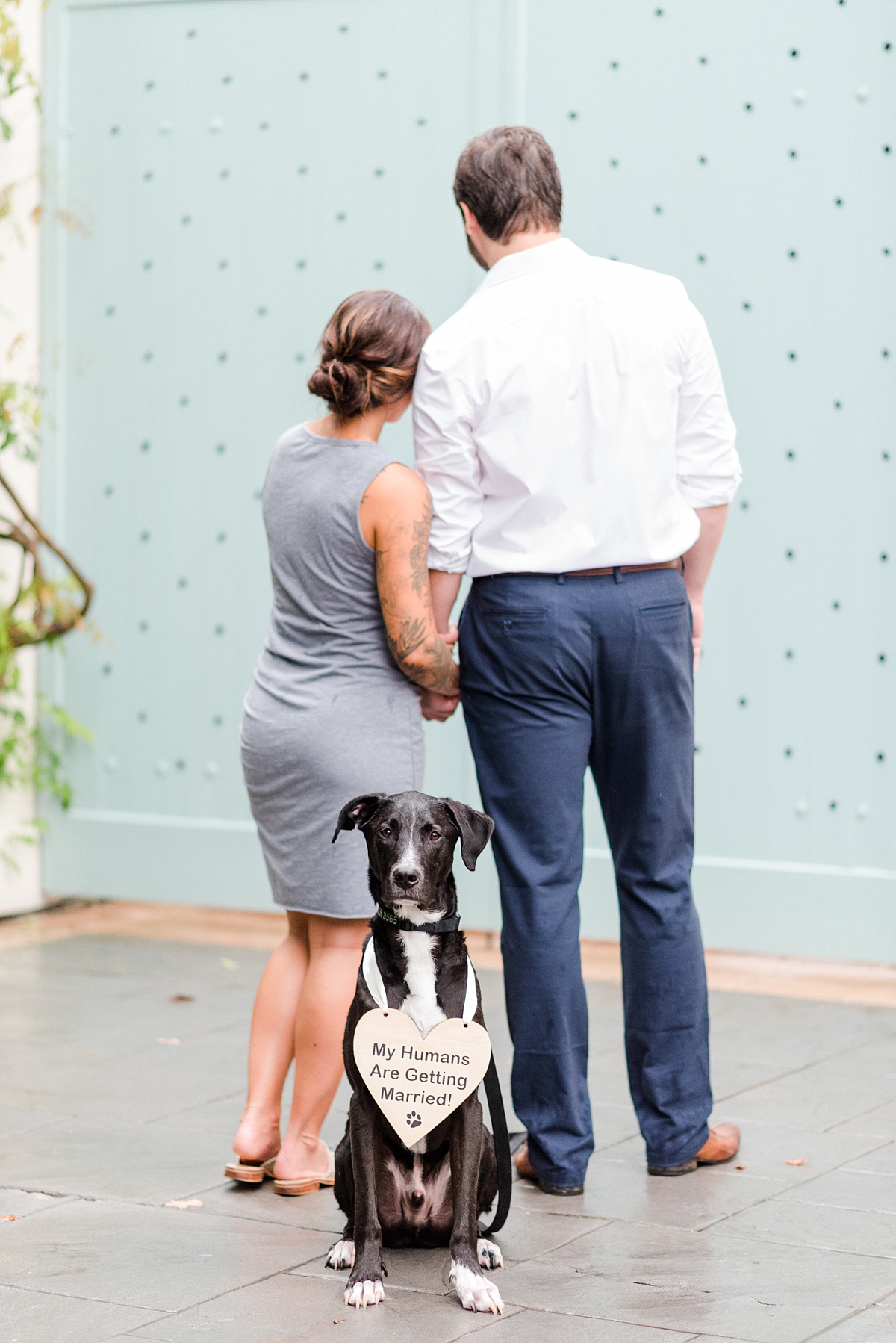 "My Humans are Getting Married!" at Maymont Avenue Summer Engagement Session with Dog. Engagement Photography by Richmond Wedding Photographer Kailey Brianne Photography. 