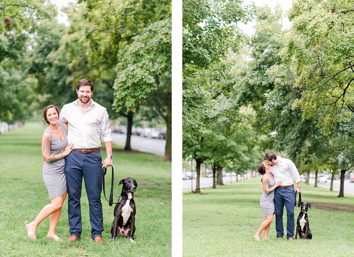 Maymont Avenue Summer Engagement Session with Dog. Engagement Photography by Richmond Wedding Photographer Kailey Brianne Photography. 
