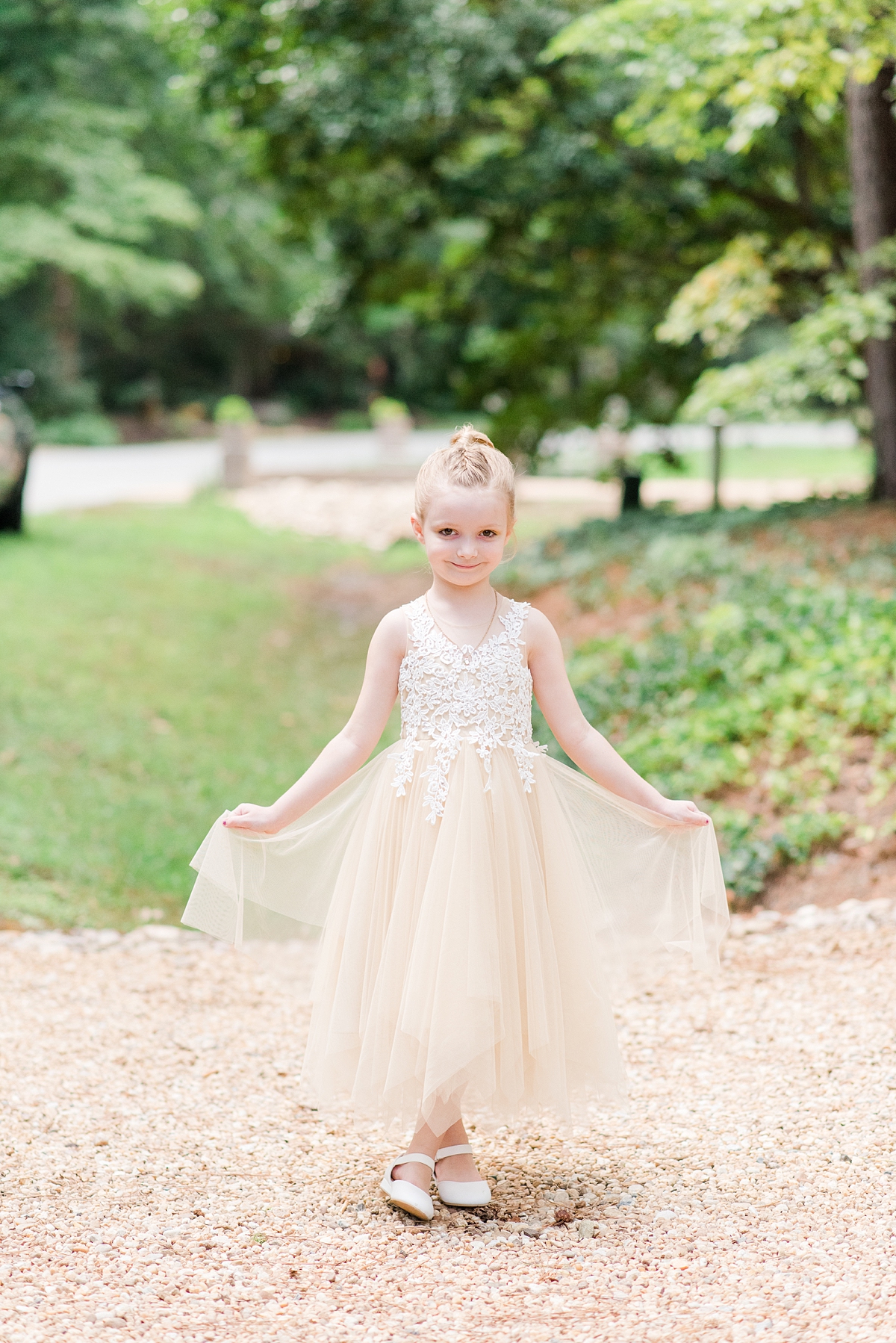 Elegant Flower Girl Dress from Yorktown Intimate Wedding. Wedding Photography by Richmond Wedding Photographer Kailey Brianne Photography. 