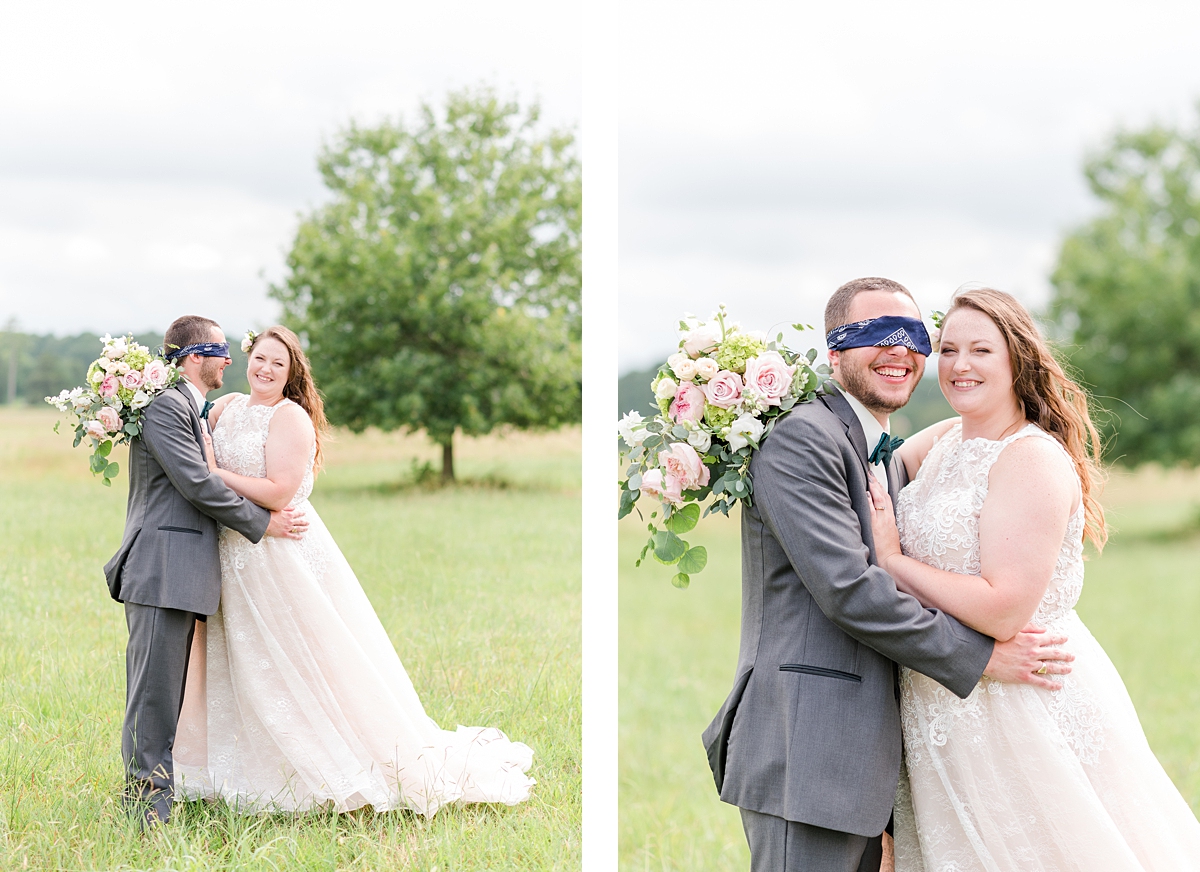 Unique Blindfolded First Look from Yorktown Intimate Wedding. Wedding Photography by Richmond Wedding Photographer Kailey Brianne Photography. 