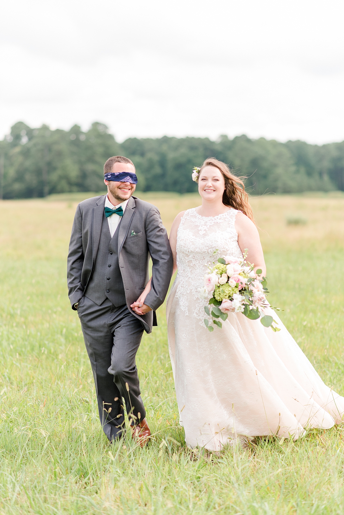 Unique Blindfolded First Look from Yorktown Intimate Wedding. Wedding Photography by Richmond Wedding Photographer Kailey Brianne Photography. 