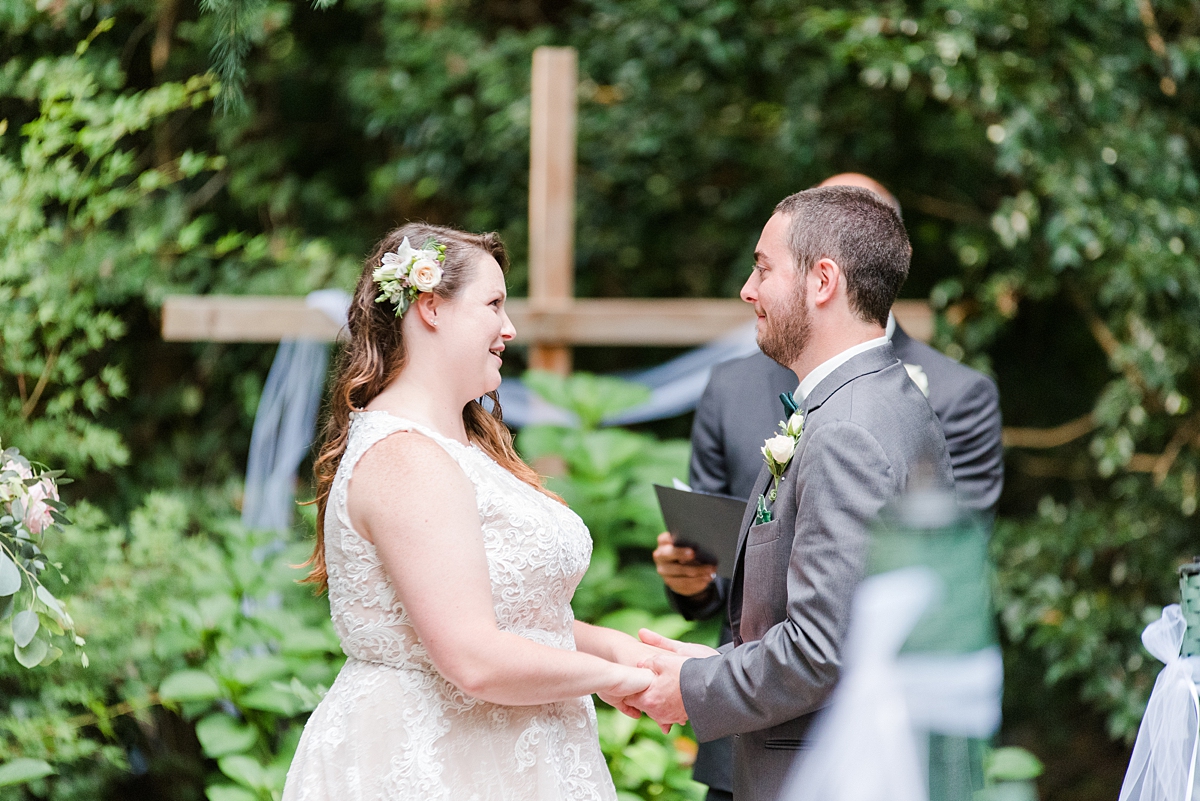 Yorktown Backyard Intimate Wedding Ceremony. Wedding Photography by Virginia Beach Wedding Photographer Kailey Brianne Photography. 