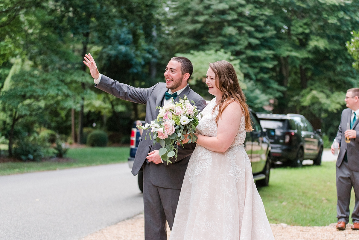 Drive By Wedding Reception at Yorktown Backyard Intimate Wedding. Wedding Photography by Richmond Wedding Photographer Kailey Brianne Photography. 