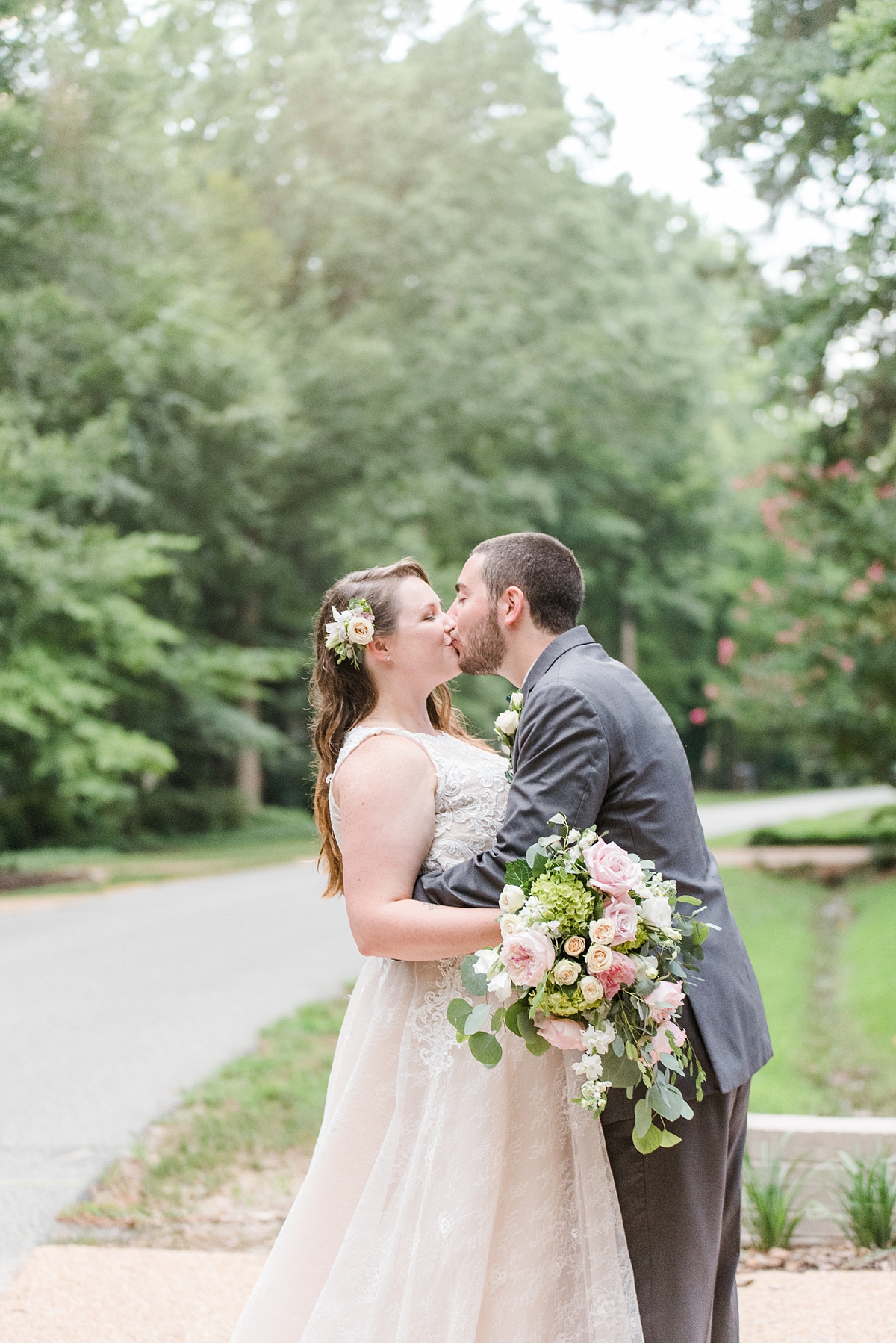 Bride and Groom Portraits at Yorktown Backyard Intimate Wedding. Wedding Photography by Richmond Wedding Photographer Kailey Brianne Photography. 