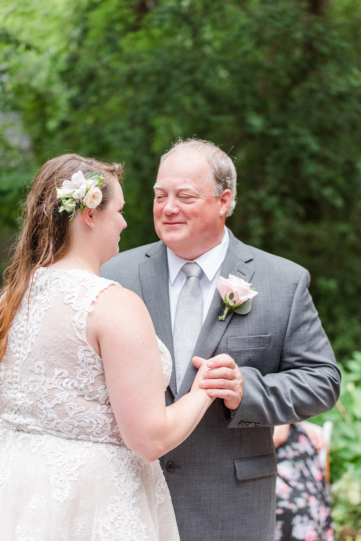 Father Daughter Dance at Yorktown Backyard Intimate Wedding Reception. Wedding Photography by Richmond Wedding Photographer Kailey Brianne Photography. 