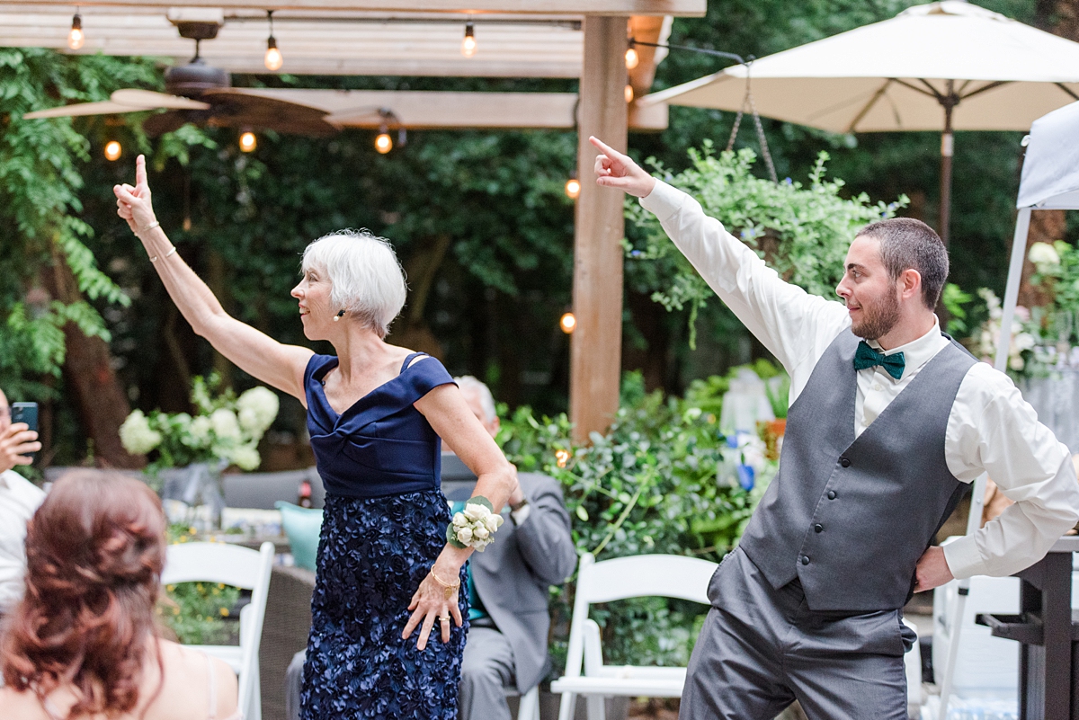 Unique Choreographed Mother Son Dance at Yorktown Backyard Intimate Wedding Reception. Wedding Photography by Richmond Wedding Photographer Kailey Brianne Photography. 
