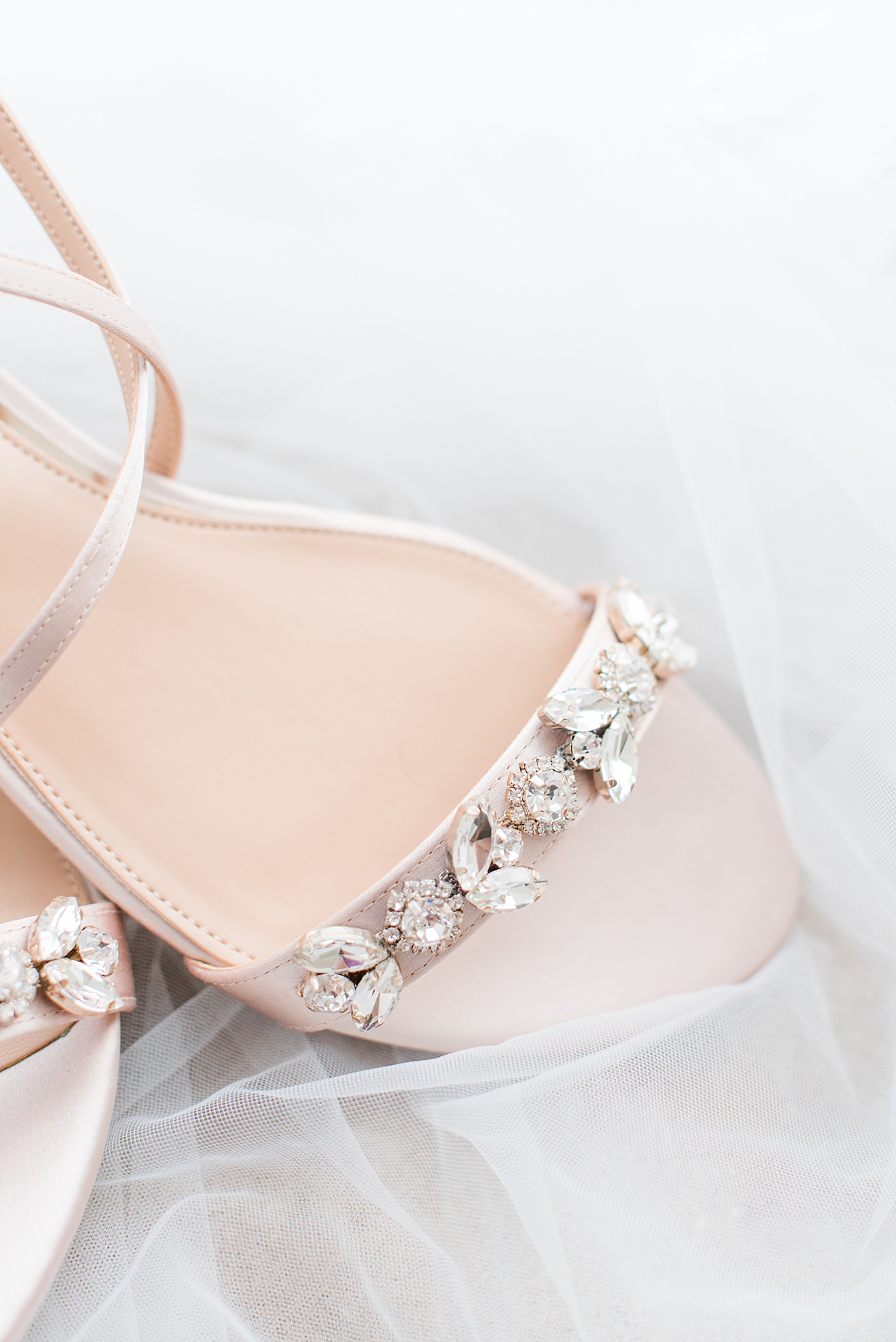Bridal Details of Classic Jeweled Sandals at Grace Estate Winery Wedding. Wedding Photography by Richmond Wedding Photographer Kailey Brianne Photography.