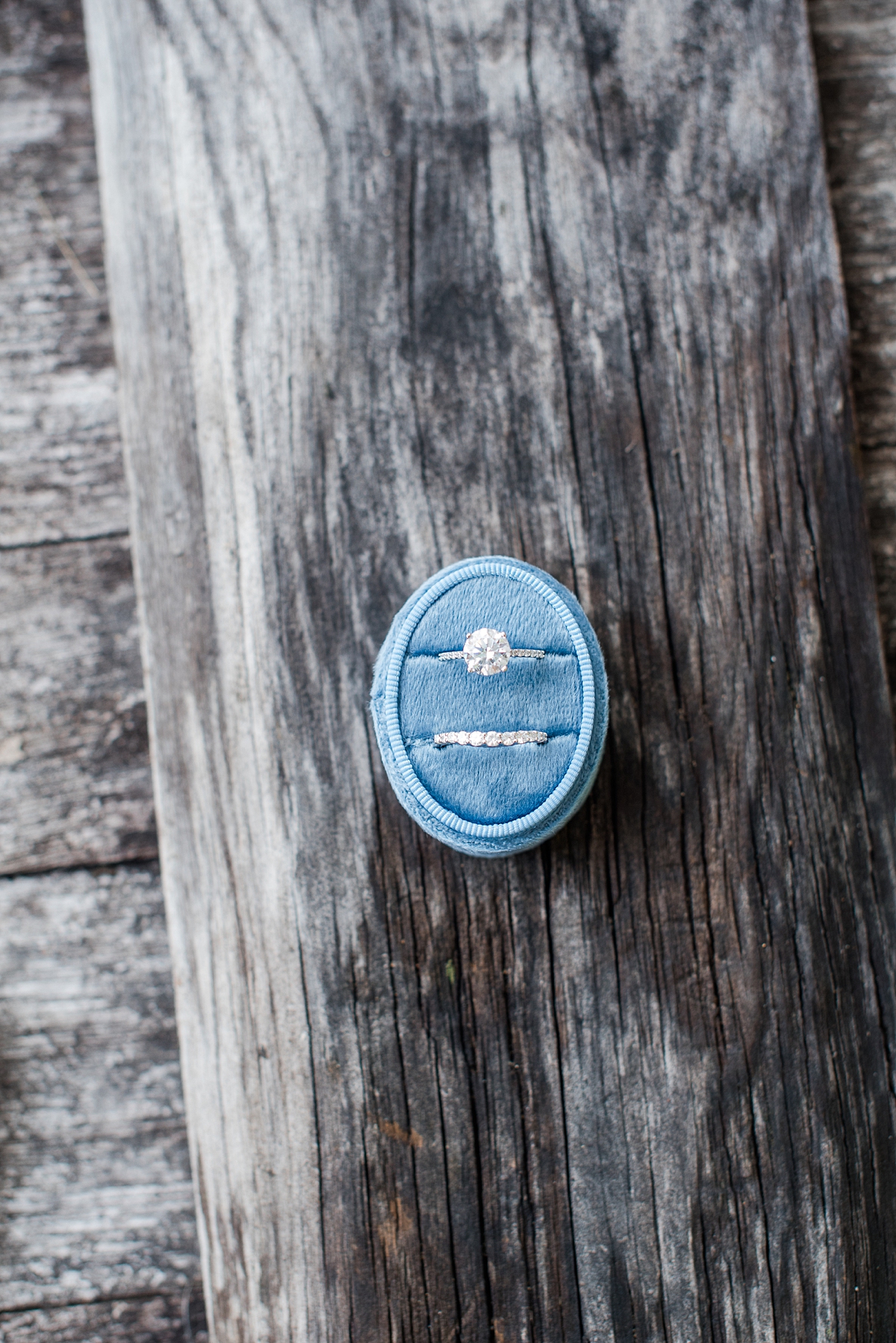 Ring in Blue Ring Box at a Timeless Grace Estate Winery Wedding. Wedding Photography by Richmond Wedding Photographer Kailey Brianne Photography.